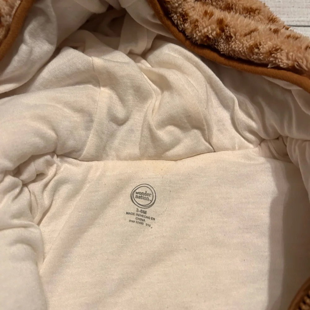 Wonder Nation Brown Spotted Fleece Footie - Picture 3 of 6